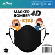 Bowin Masker 4 lapis Bomber 4 lapis 4D Anak - 2x Anti Bakteri &amp; Percikan (Masker Kain 4 Lapis) - Masker Bowin 4D REGULER KIDS