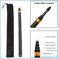 [Dynwave1feMY] Invisible Selfie Sticks Carbon Fiber Monopod Lightweight with Storage Bag Long Retrac