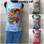 Dvstore - Super Jumbo Boy's Singlet T-Shirt with Stumble guys Motif / Big Boy's Kutung Shirt size 28