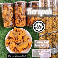 🚚Ship out🔥Fish Skin Shaking Caviar.(Halal) (pedas) Bottol 200GR Salted Egg Snacks🔥Kulit ikan salmon 