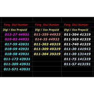 Digi Prepaid, One Xox, 44931 / 41319 / 43931 / 44933  / 141319 /  Vip Feng Shui No Contract Prepaid 