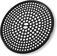 304 Stainless Steel Hair Catcher Shower Drain Cover with Silicone, Shower Stall Drain Strainer, Bathtub Hair Stopper, Bathroom Hair Trap Floor Drain Protector, Matte Black 4.33 Inches Round Flat