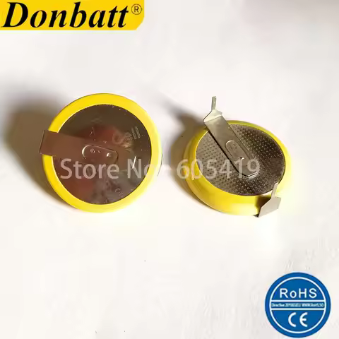 500pcs/lot Soldering 3V CR2032 Tabbed Lithium Button Battery With Vertical Pins CR2032-1VB