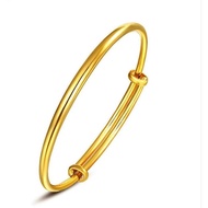 Gold Plated Glossy Round Stick Pull-out Solid Bracelet Not Fade