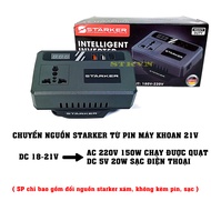 Đổi nguồn Starker xám ITG350 từ 18-21V ra DC 5v AC 220V chạy được quạt chân phổ thông m21 4cm