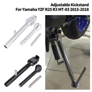 LJBKOALL Motorcycle Adjustable Kickstand Foot Side Stand Support For Yamaha YZF R3 R25 MT03 MT-03 2015 2016 2017 2018 MT 03 Accessories