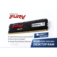 Kingston Fury Beast 16GB DDR4 3200MHz Gaming RAM Desktop PC Memory 3200MHZ