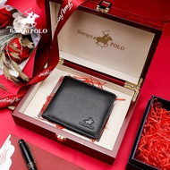 Dompet pendek lelaki baru Paul, dompet kulit lembu lapisan atas untuk lelaki, dompet kulit asli, had