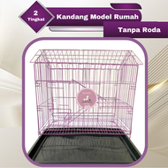 KANDANG KUCING MODEL RUMAH 2 TINGKAT 60X40X70CM MODERN sweety petshop