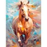 RUOPOTY ชุดภาพวาด Diy ตามจำนวนม้าหลากสีพร้อมกรอบติดผนังรูปภาพศิลปะตัวเลขรูปสัตว์ของขวัญแบบ Diy สำหรับตกแต่งบ้าน