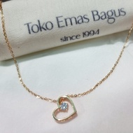 Kalung Liontin Emas Asli 375 Ubs Liontin Love Hati