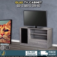 [JJ Furniture DIY] Glas 1m TV Cabinet Console with Regular Swing Doors & Drawer | Almari Kabinet Rak