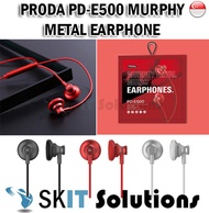 Proda PD-E500 Murphy Metal Wired Earphone Earpiece Headphone HD Microphone Clearer Calls Music