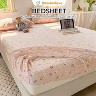 Floral Rabbit Cat Bedsheet Fittedsheet Crayon Shin-chan Cartoon Washed Cotton 床笠 Breathable Non-Slip