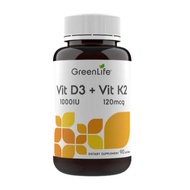 GREENLIFE VIT D3 + VIT K2 - Vitamin D3 1000IU + Vitamin K2 - 90 SOFTGELS
