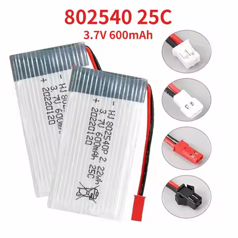 600mAh 3.7V 802540 Li-ion Battery for Model Aircraft UAV Airplane Batteries Syma X5 X5SC CX-30 M68 9