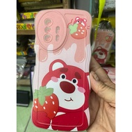 Xiaomi Mi11T Pro / Mi 11T Case With Strawberry Bear Shock-Resistant Bezel Protects The Camera.