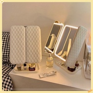 3 Modes Rechargeable LED Desk Mirror Vanity Mirror With Lights Makeup Mirror Touch Control Adjustabl