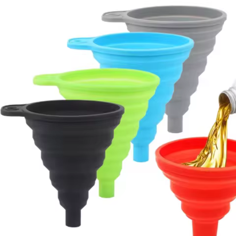 1/3/5/10 pcs mix S M L Funnels for Filling Bottles Kitchen Food Grade Silicone Collapsible Funnel Sm