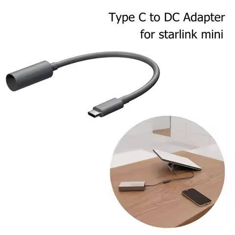 For Starlink Mini Type C to DC Adapter USB C Female to DC Male Extension Cable 65W+PD for Starlink M