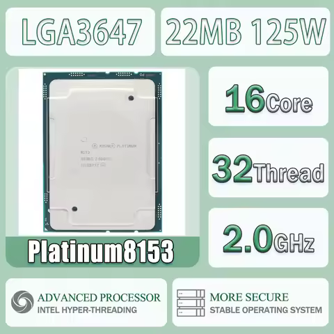 Intel Xeon Platinum8153 16 Cores 32 Threads 2.0GHz 22MB 125W 14NM Computer CPU Processor Server Plat