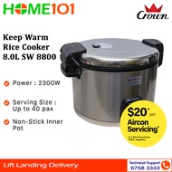 Crown Commerical 2in1 Rice Cooker cum Warmer 8.0L SW8800