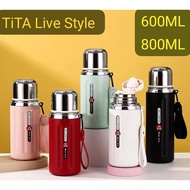 TiTA Thermal Water Bottle 600ml / 800ml 316 Stainless Steel Compact Fashion Design