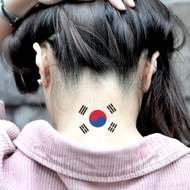 OhMyTat 韓國國旗 Korean Flag 刺青圖案紋身貼紙 (2 張)
