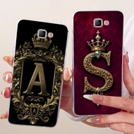 For Samsung Galaxy J7 Prime G610F Cover For Samsung J7 Prime 2 Case G611F Luxury Crown A-Z Letter 2D