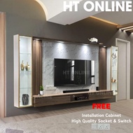 HT ONLINE 10ft Modern Hanging TV Cabinet – Wall Mounted Floating TV Console Minimalist Hanging TV Ca