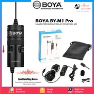 BOYA BY-M1 Pro Lavalier Microphone Clip-on Condenser Mic Wired 3.5mm Mic for iPhone Android Camera