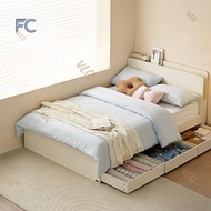 FC Panel Bed Bedroom Storage Bed Home Small Apartment 1.2m/1.5m Single Bed 2025 New