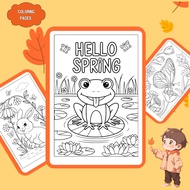 Set of 15/10 coloring pages, spring-themed coloring pages for children, 70gsm A4, A5 regular paper S