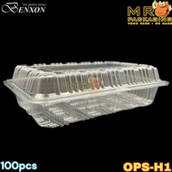 OPS-H1 BENXON Plastic Tray [ 100pcs± ] Bakery Disposable Clear Food OPS Box - Bekas Makanan OPS H1 H