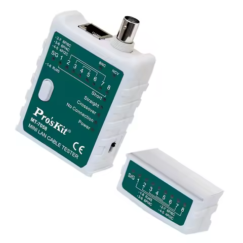 Pro'sKit MT-7058 Mini BNC Cable Tester Multifunctional Network Tester Wireless Wire Voltage Detecto 