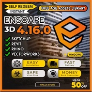 Enscape 3D v4.16 FREE 7GB Assets Library For SketchUp/Revit/Rhino/VectorWorks For Windows (64-Bit)
