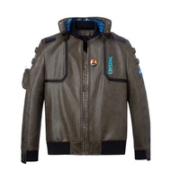 cyberpunk 2077 cosplay led jacket pu leather