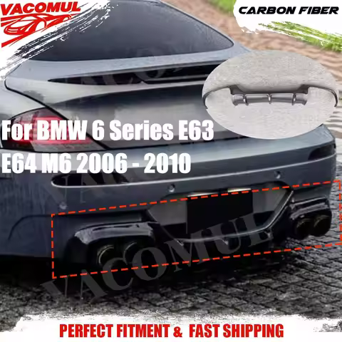 VACOMUL For BMW 6 Series E63 E64 M6 2006-2010 Carbon Fiber Rear Lip Bumper Guard Spoiler FRP Rear Li