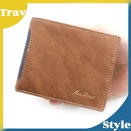 [TravStyle] Men Wallet Premium Leather Short Slim Purse Card Holder Man Dompet Lelaki Kulit Beg Duit Kad Pendek Nipis