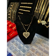 10k Gold Heart Stone Necklace