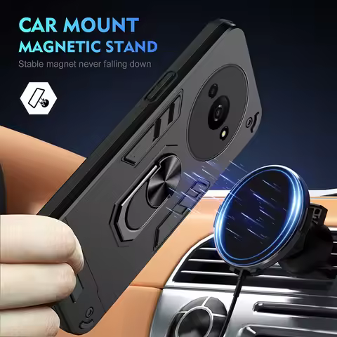 For Redmi A1 A2 A3 Shockproof Hard Armor Cover Case For Redmi A2 Plus A1 Plus For Redmi A3 Car Magne