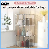 Bag storage cabinet sorting and storage artifact transparent bag rack multi-layer household bedroom 