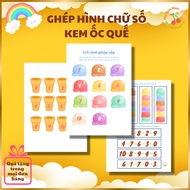 (2-3 Years Old] Smartbee Ice Cream Cone Number Matching Intellectual Game for Children 2-3 Years Old