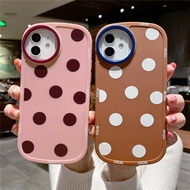 Straight Edge Side View Silicone Soft Case for Apple IPhone 13 12 11 Pro Max Cases Fashion Polka Dot Pattern Phone Case for IPhone 7 8 Plus Xs Max Xr Se 2020 Mini Side Wave Point Shockproof Transparent Protective Case