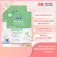 Combo 2 Túi nước giặt xả On1 hương Bamboo Charcoal 3.5Kg N6903 sạch khuẩn khử mùi kết hợp giặt xả 2