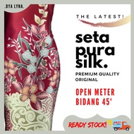 Kain Pasang Seta Pura Silk original Open Meter Bidang 45' High Quality Corak Terkini - Flowy Washable Ironless