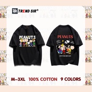 TrendSir พร้อมส่งเสื้อยืด oversize เสื้อยืดผ้าคอตตอน Peanuts ลายการ์ตูน 9สี M-3XL