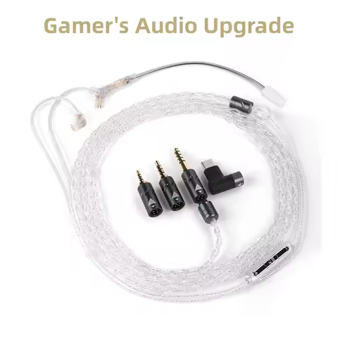 QKZ Q7 1.5m Game Boom Microphone Earphone upgrade Cable 2.5|3.5|4.4|Type-c 2pin Replacement cable HI