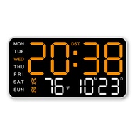 Large Digital Wall Clock Week Date Temperature Display Voice Control Table LED Alarm Clocks Brightne