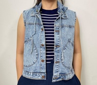 Minola Rompi Vest Daily Bahan Denim Rompi Hoodie Singlet Rompi Jeans Wanita